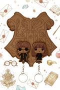 Llavero Harry Potter y Hermione — Madera grabada