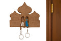 Llavero Aladdin y Jasmine — Palacio de Agrabah madera grabada